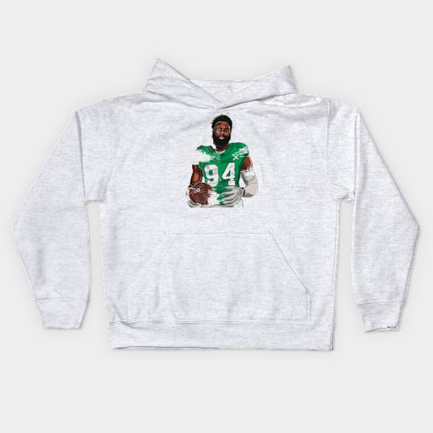 Fly Eagles Fly! - Sweaty J Kids Hoodie by Wydsadie 